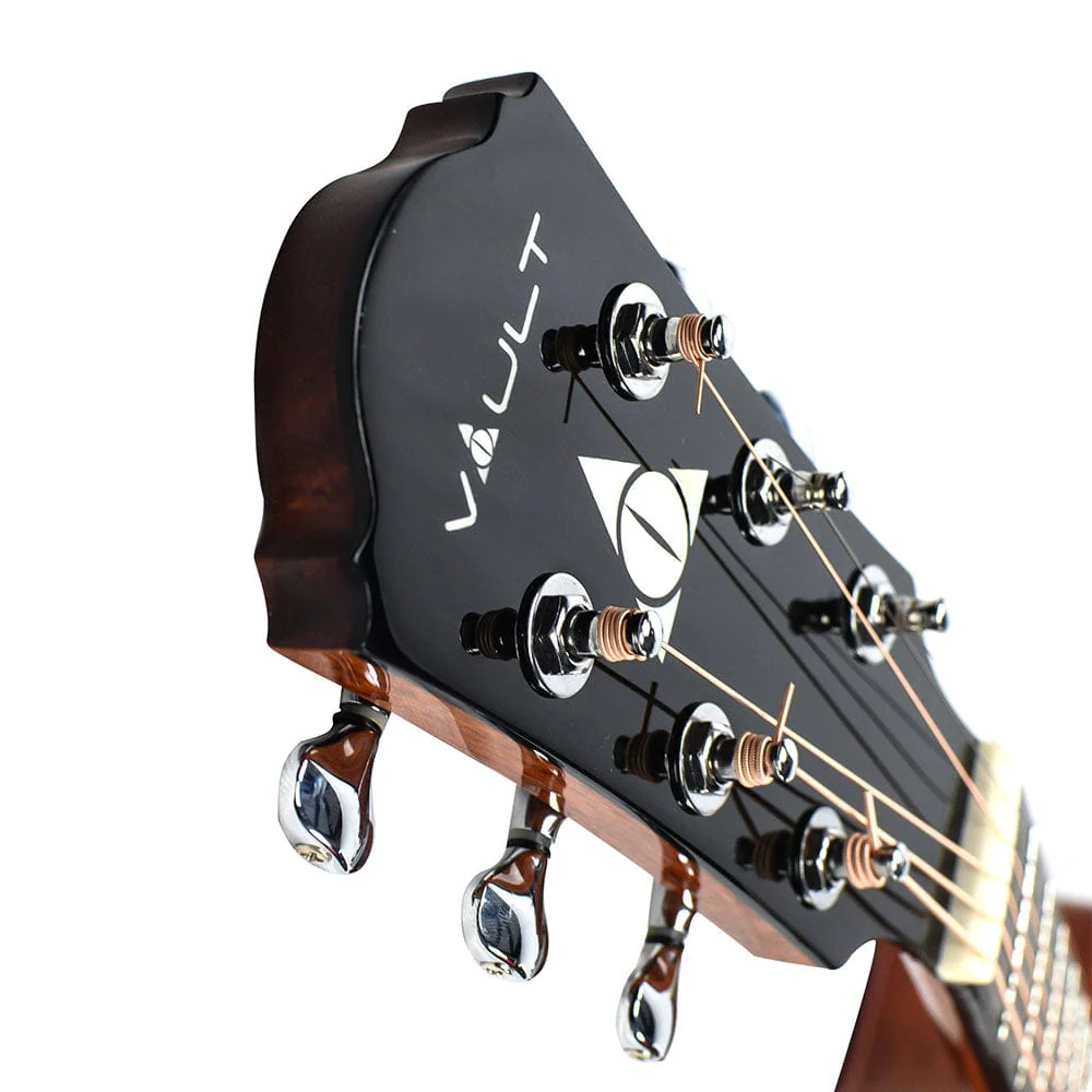 Vault Performer Pro All Solid Mahogany Premium Electro Acoustic Guitar With Paded Gigbag - Image 17