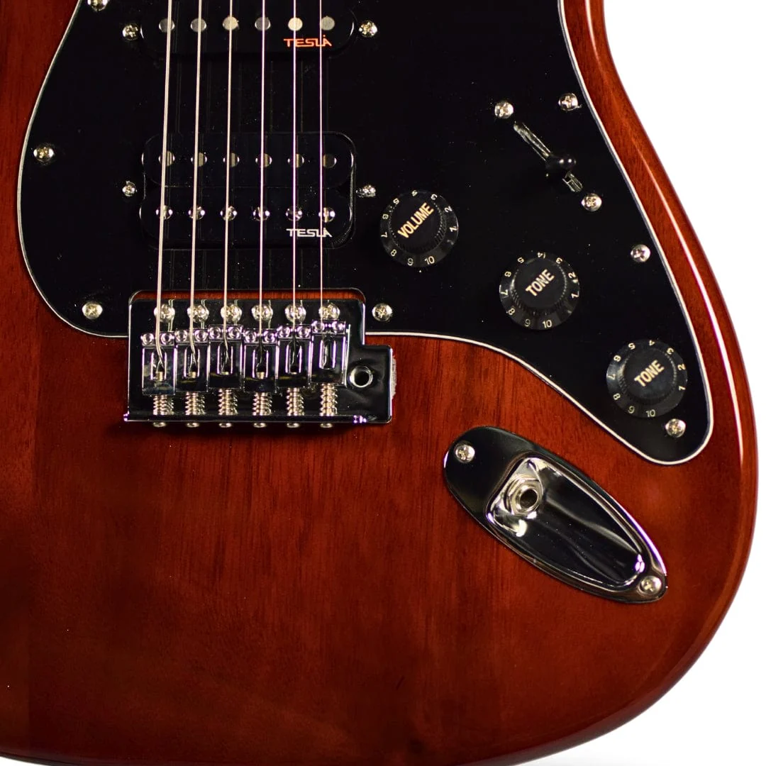 Vault Performer Pro ST 6 String Solid Mahogany Electric Guitar with Gigbag - Image 5