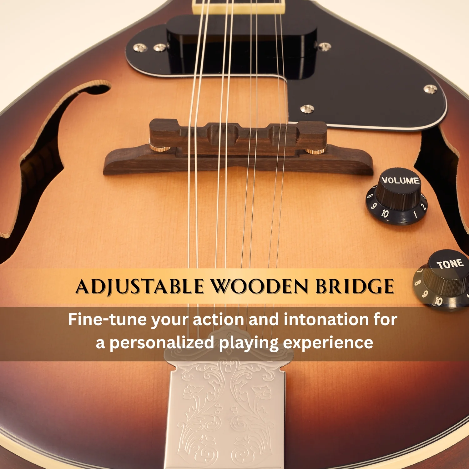 Vault Sajni A-Style Solid Spruce Top Electro-Acoustic Mandolin – Tobacco Sunburst, with EQ & Bag - Image 8