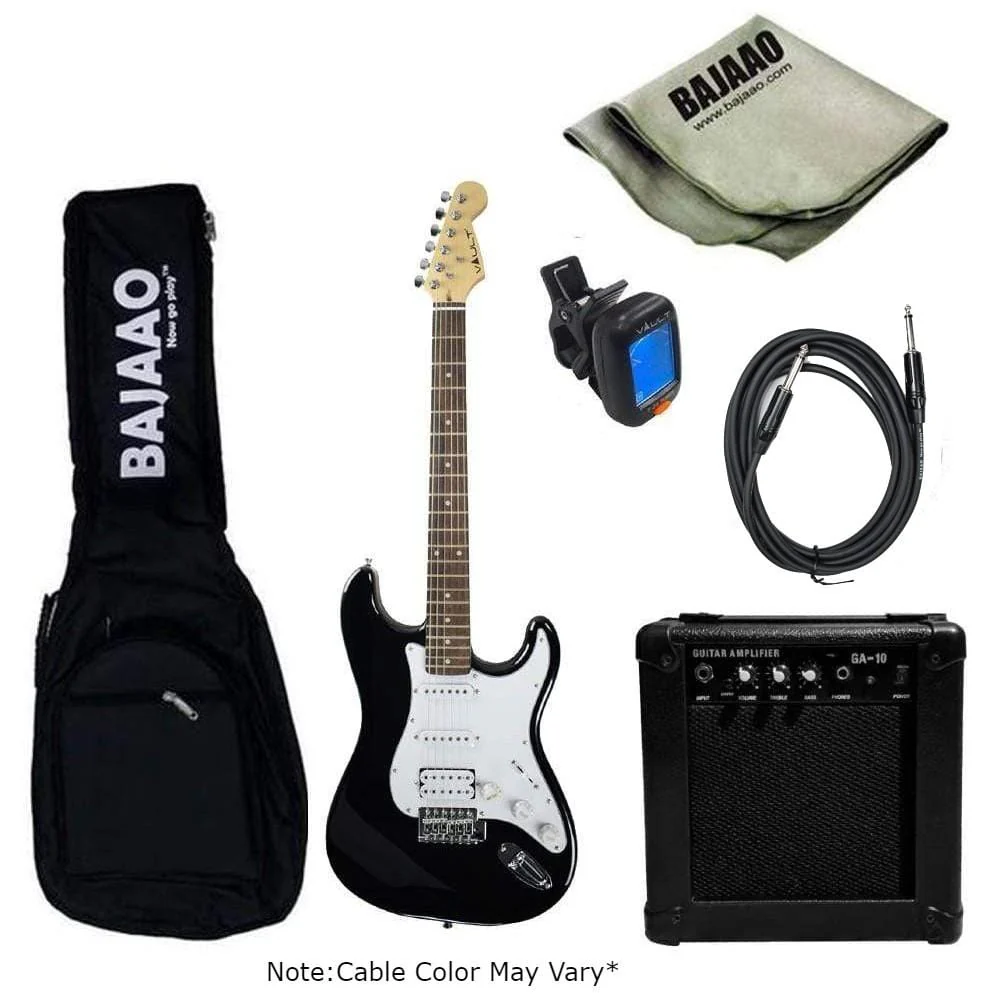 Vault ST1 Premium Electric Guitar with Gigbag, Amplifier, Tuner, Cable, Polishing Cloth & Ebook