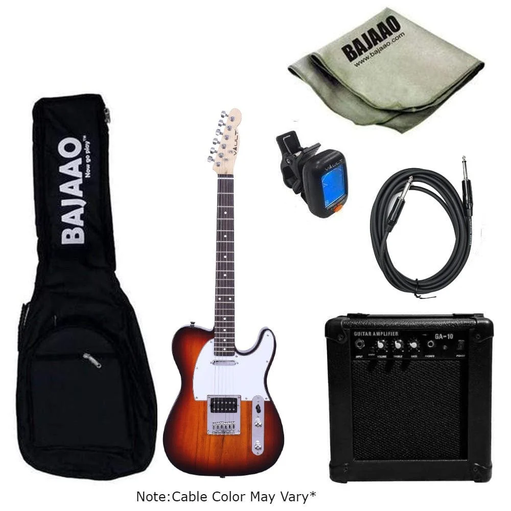 Vault TL1 Tele Style Electric Guitar with Gigbag, Amplifier, Tuner, Cable, Polishing Cloth & Ebook - Image 19