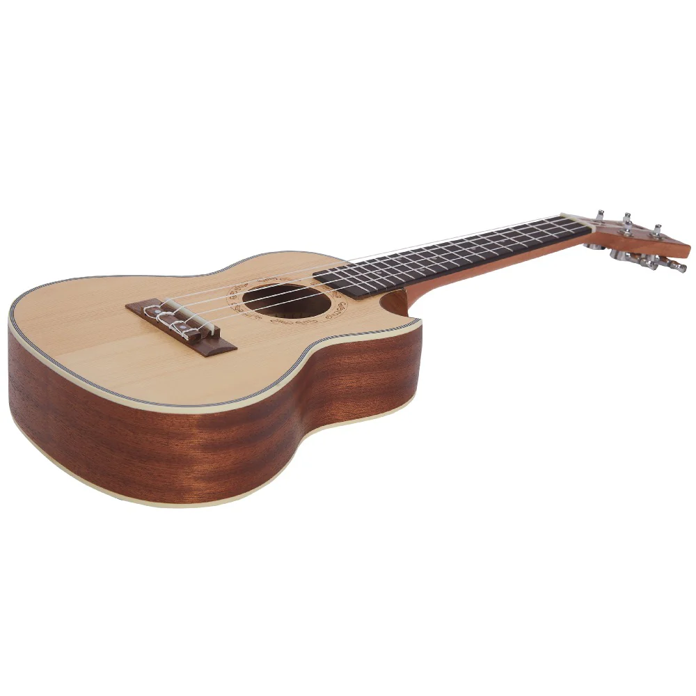 Vault UK-1000CC 23-Inch Solid Spruce Top Premium Semi Cutaway Concert Ukulele - Image 8