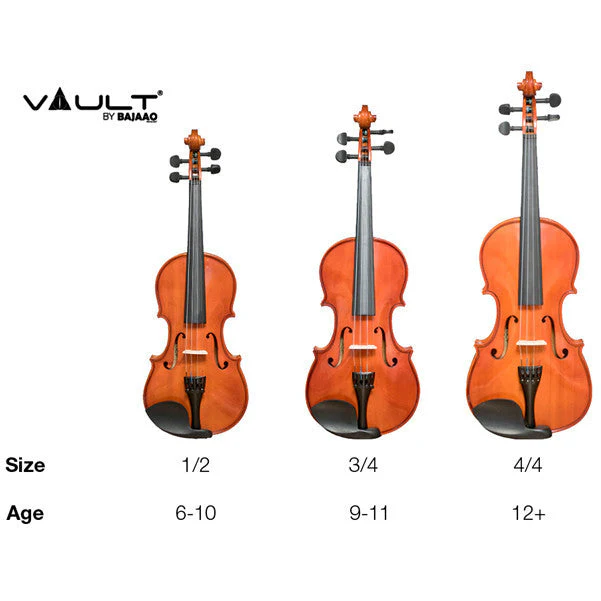 Vault VI1020 4/4 Beginner's Violin With Hard Case, Rosin and Bow - Image 9