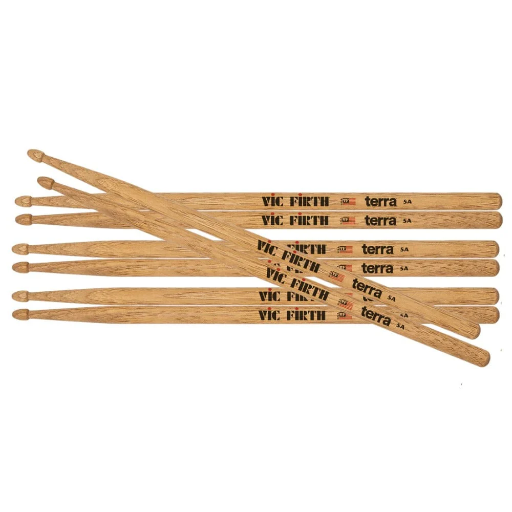 Vic Firth P5AT4PK American Classic 5AT Terra Series 4 Pair Value Pack - 5A