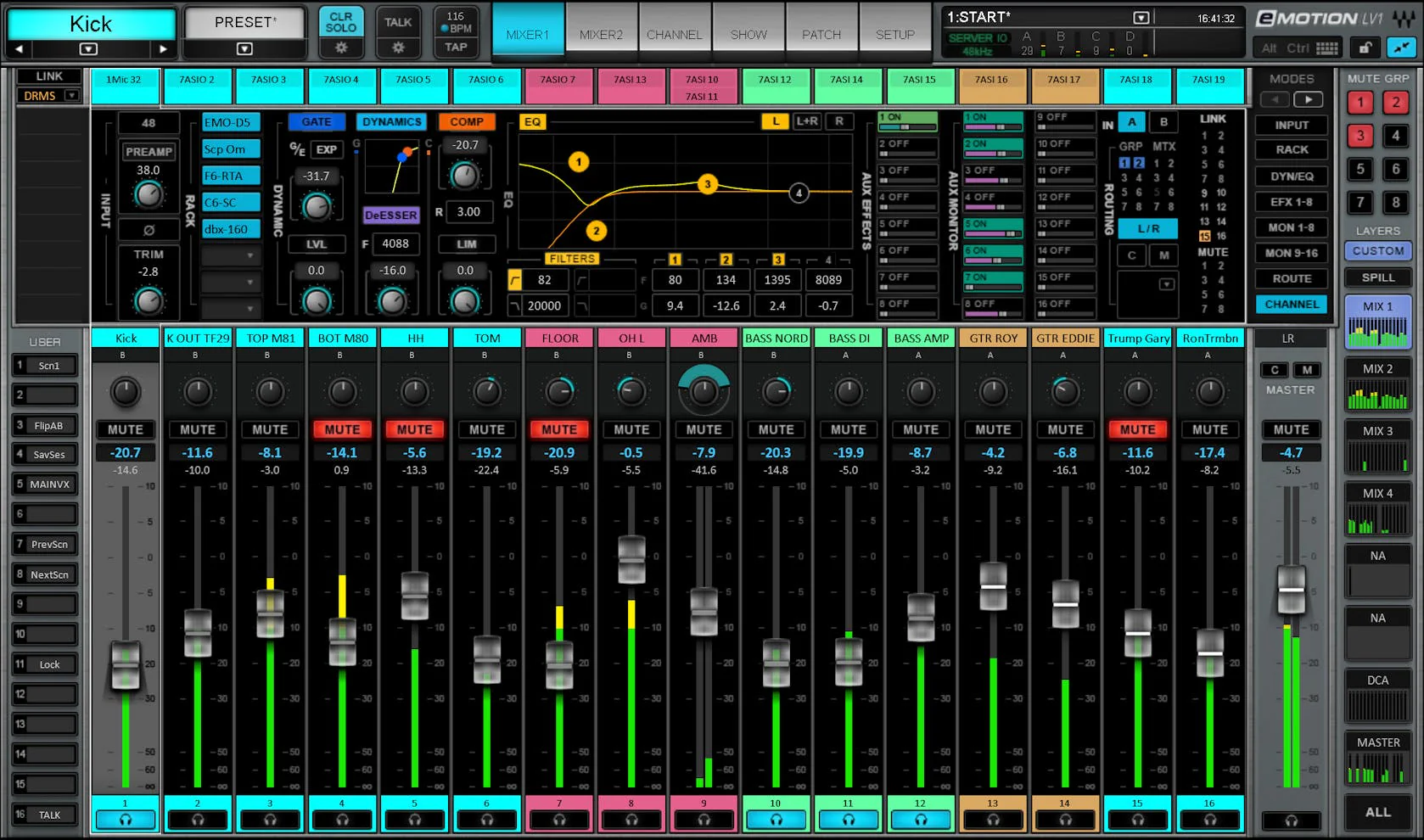 Waves eMotion LV1 Live Mixer – 64 Stereo Channels: Live Mixer Software – Professional Audio Software & Plugin