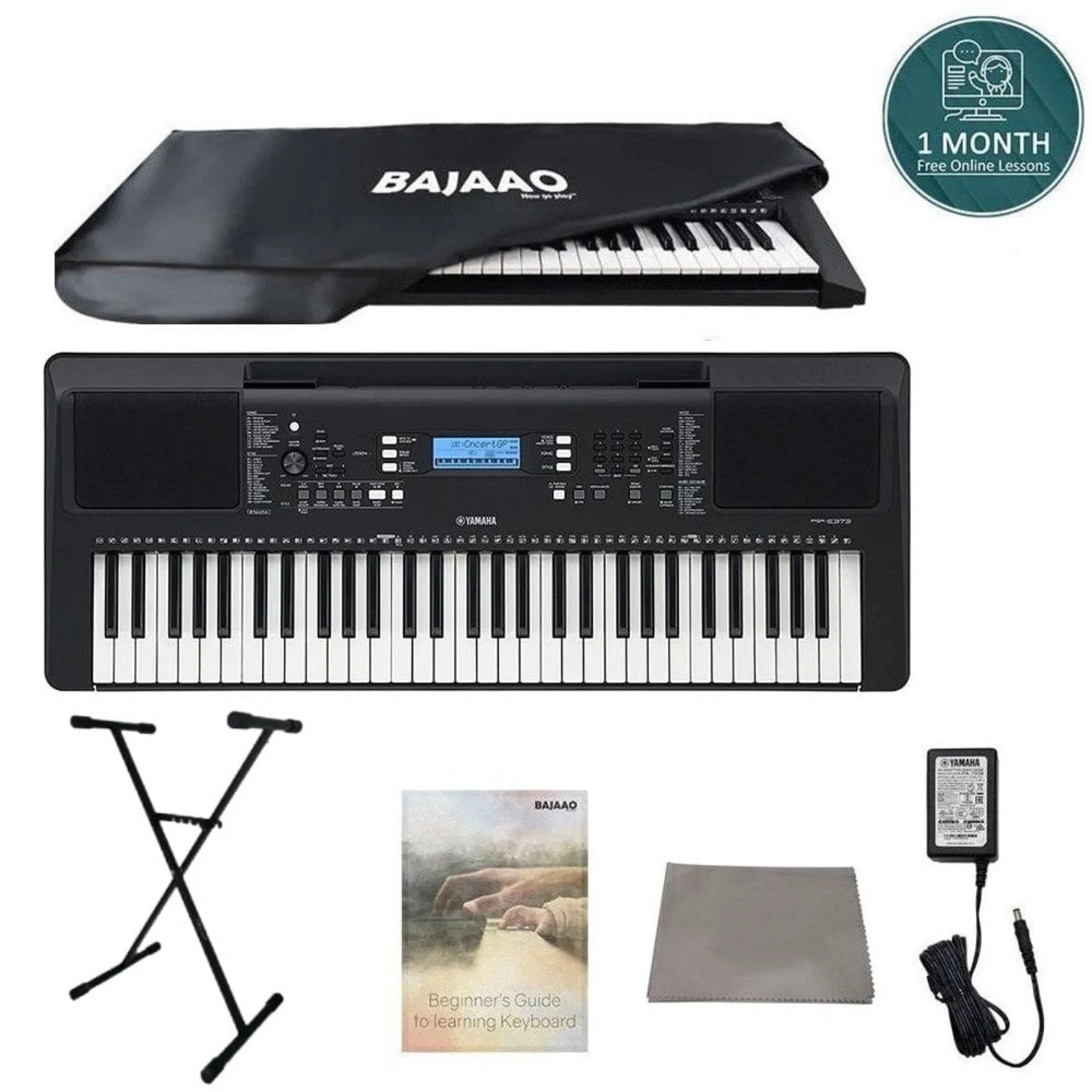 Yamaha PSR-E373 Touch Sensitive Portable Keyboard with Adapter - Image 9